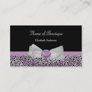 Tarjeta De Visita Boutique de Lazo Negro Púrpura