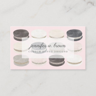 Tarjeta De Visita Boutique de Macarones Artisanal de Tonos Terrosos