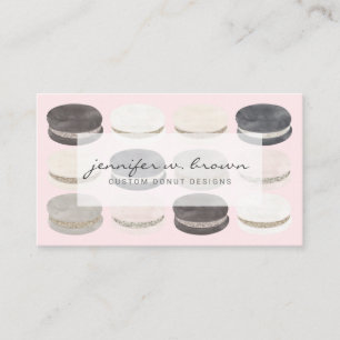 Tarjeta De Visita Boutique de Macarones Artisanal Tonos Terrosos Ros