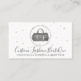 Tarjeta De Visita Boutique de moda bolso negro blanco