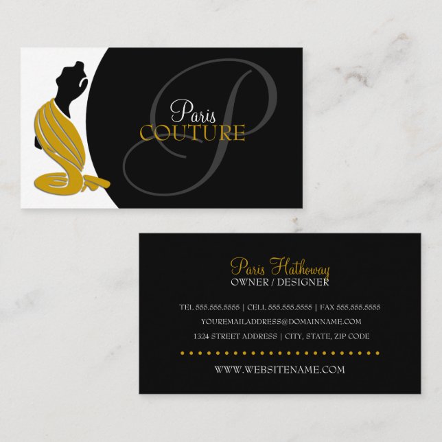 Tarjeta De Visita Boutique de Moda Elegante (Anverso / Reverso)