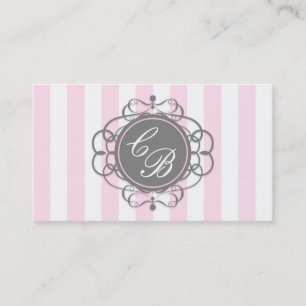 Tarjeta de visita Boutique de Moda Rosa y Gris Str