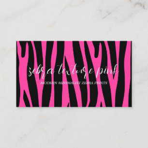 Tarjeta De Visita Boutique de rayas de cebra rosa negro