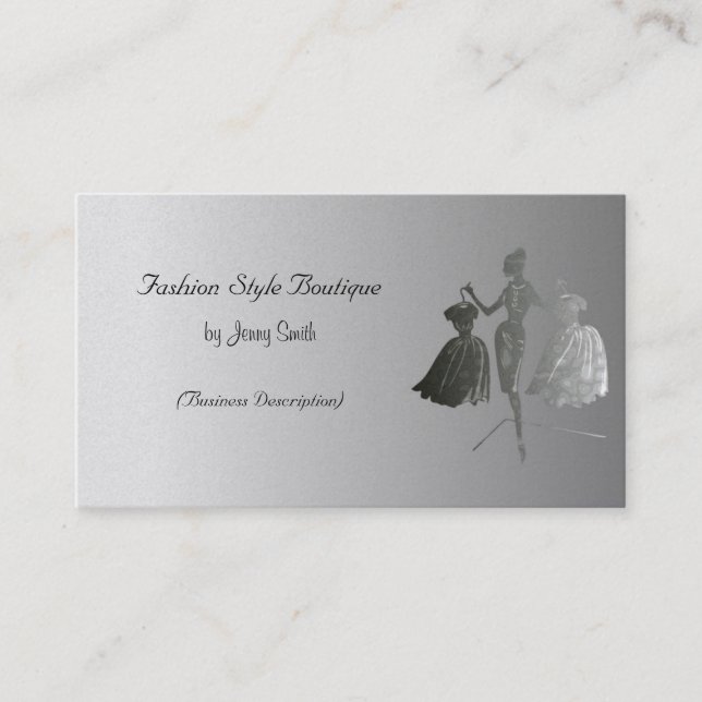 Tarjeta De Visita Boutique del estilo de la moda (Anverso)