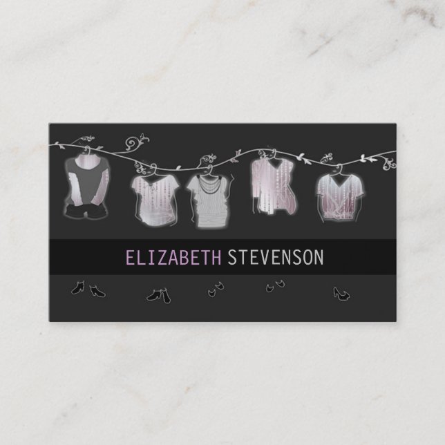 Tarjeta De Visita Boutique del guardarropa del diseñador del (Anverso)