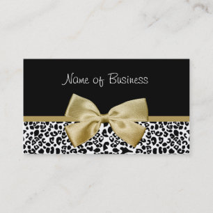 Tarjeta De Visita Boutique Leopardo de Arco Dorado