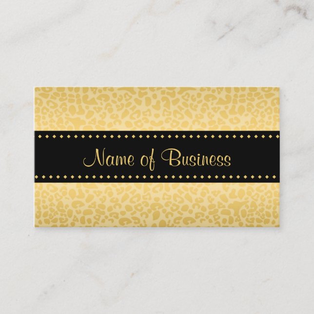 Tarjeta De Visita Boutique Leopardo Dorado (Anverso)
