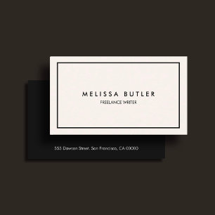 Tarjeta De Visita Boutique Minimalista Profesional Marfil Beige