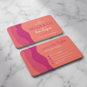 Tarjeta De Visita Boutique moderno con olas abstractas atrevidas