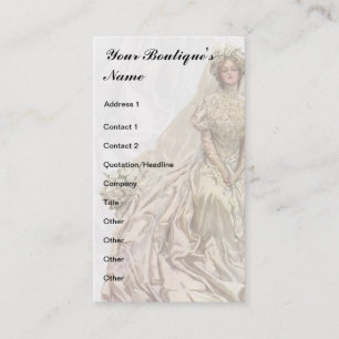 Tarjeta De Visita Boutique nupcial, vestido de boda, costurera
