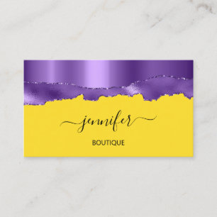 Tarjeta De Visita Boutique Shop Yellow Purple Wave QR Code