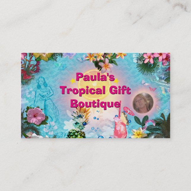 Tarjeta De Visita Boutique Tropical Gift (Anverso)
