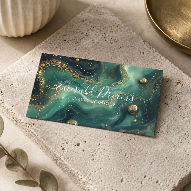 Tarjeta De Visita Boutique Verde Esmeralda (Subido por el creador)