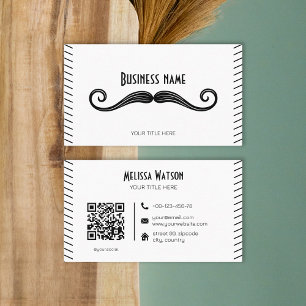 Tarjeta De Visita Bóveda única de código QR en blanco y negro