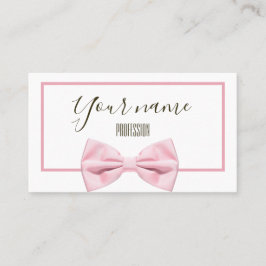 Tarjeta De Visita Bow rosa moderno sencillo