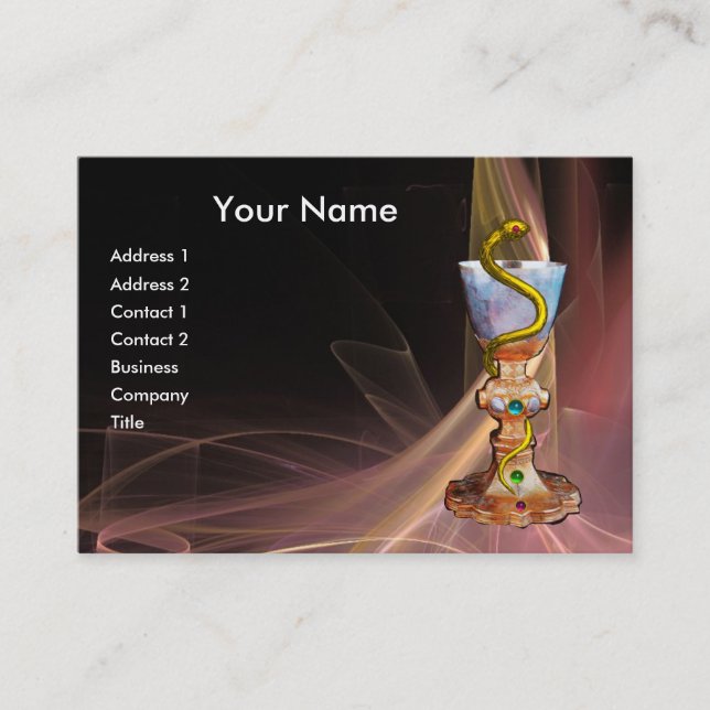 Tarjeta De Visita BOWL DE HYGEIA, FARMACIA Medicina Marrón rosa (Anverso)