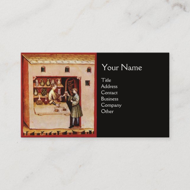 Tarjeta De Visita BOWL DE HYGEIA MONOGRAM Medicina, Farmacia, negro (Anverso)