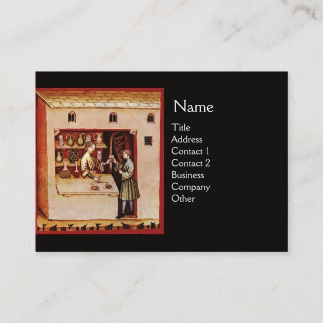 Tarjeta De Visita BOWL DE HYGEIA MONOGRAM Medicina, Farmacia, negro (Anverso)