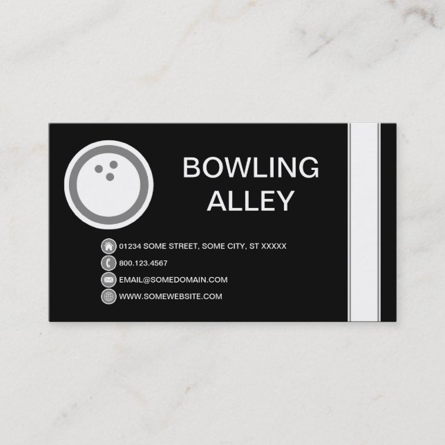 Tarjeta De Visita BOWLING ALLEY burbuja (Anverso)