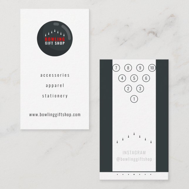 Tarjeta De Visita Bowling Business | Línea defectuosa de bolas de gu (Anverso / Reverso)