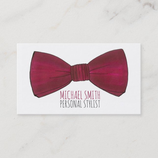 Tarjeta De Visita Bowtie Wardrobe Personal Stylist Menswear Fashion (Anverso)