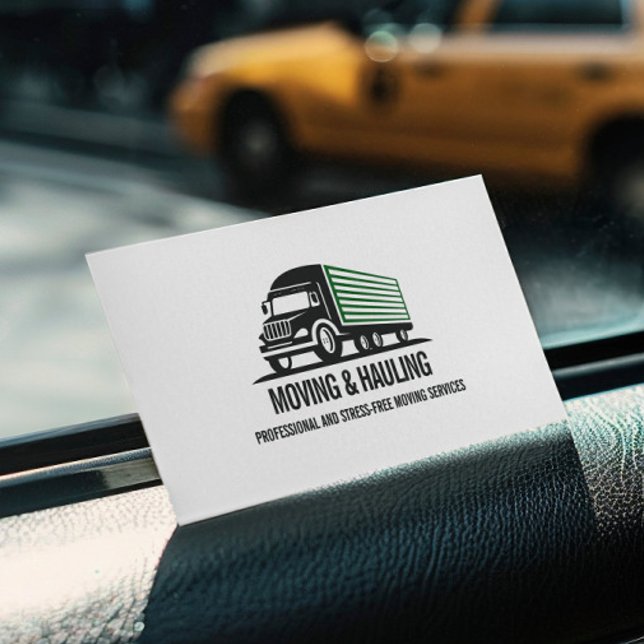 TARJETA DE VISITA BOX TRUCK MOVING AND HAULING PROFESSIONAL GREEN (Subido por el creador)