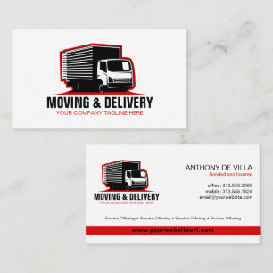 Tarjeta De Visita Box Truck Moving & Delivery Service Haul Company