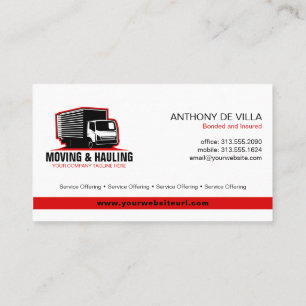 Tarjeta De Visita Box Trucos Moving & Delivery Service Company Busin