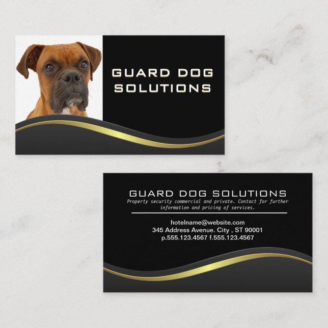 Tarjeta De Visita Boxeador | Formación en animales | Onda amarilla n (Anverso / Reverso)