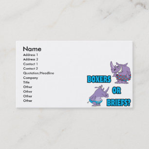 Tarjeta De Visita boxeadores o calzoncillos rinocerontes undies