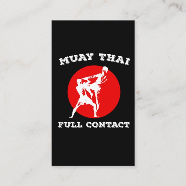 Tarjeta De Visita Boxeo de artes marciales tailandesas en contacto c (Anverso)