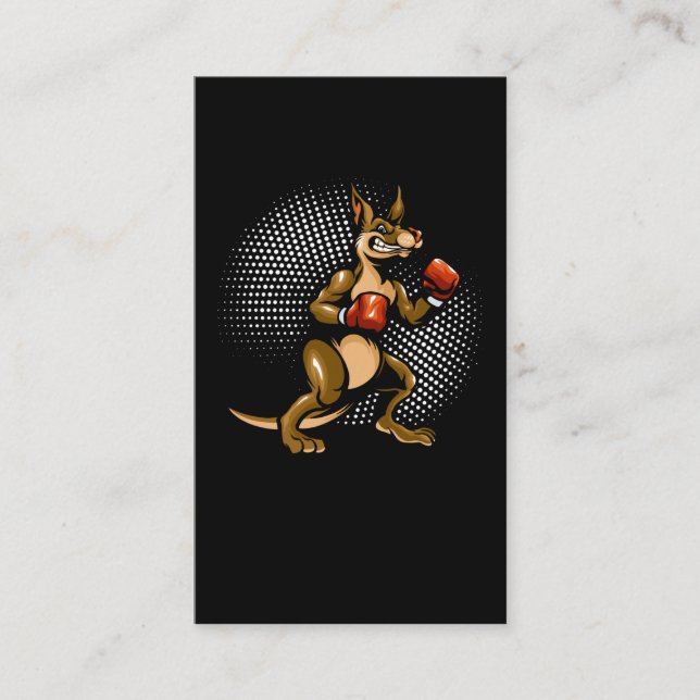 Tarjeta De Visita Boxeo de humor canguro para animales de boxeo (Anverso)