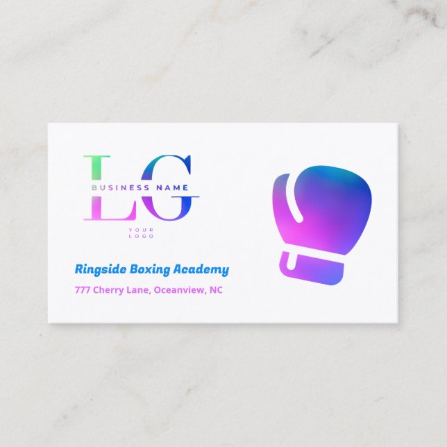 Tarjeta De Visita Boxeo LOGOTIPO PERSONALIZADO QR (Anverso)