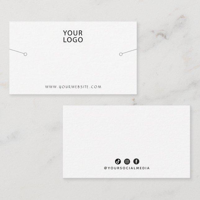 Tarjeta De Visita Bracelet Display White Your Logo Social Media Busi (Anverso / Reverso)