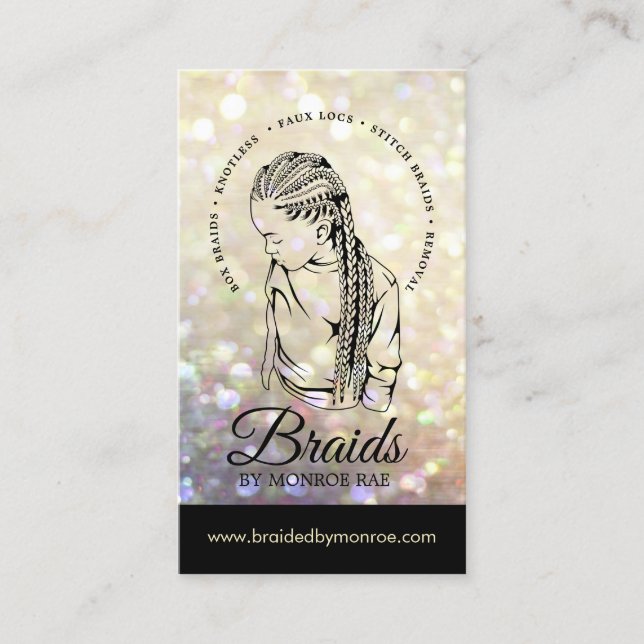 Tarjeta De Visita Braider de pelo - Braids - Brailist - Stylist - Sa (Anverso)