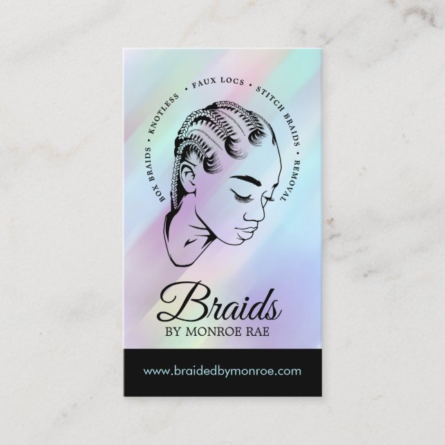 Tarjeta De Visita Braider de pelo - Braids - Brailist - Stylist - Sa (Anverso)