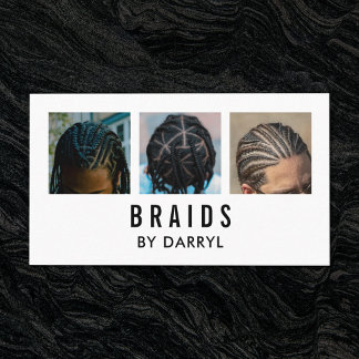 Tarjeta De Visita Braids Braiding Loctician Photo Afro Hair Stylist