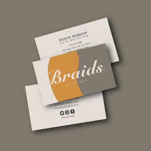 Tarjeta De Visita Braids Earth Tones Rustic Business Card