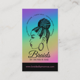 Tarjeta De Visita Braids Hair Stylist Braider Beauticier Salon Busin