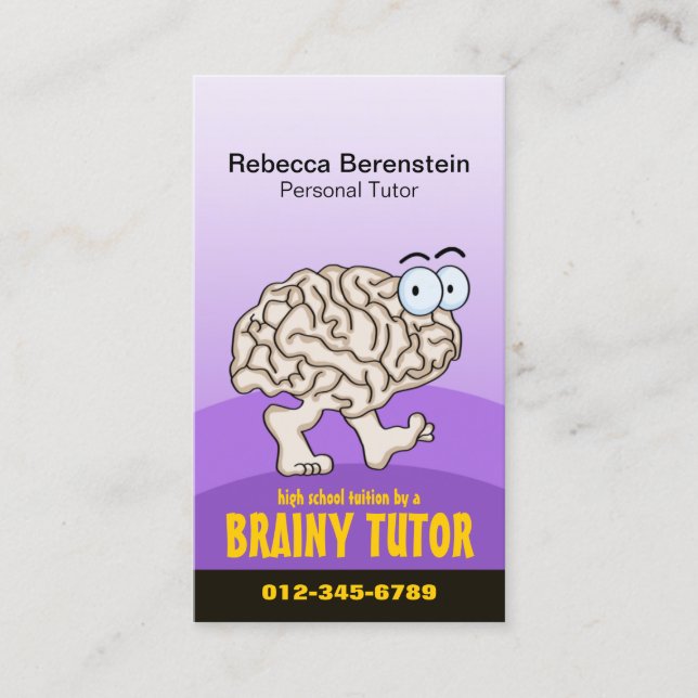 Tarjeta De Visita Brainy Tutor Personalizado Violet Business Card (Anverso)