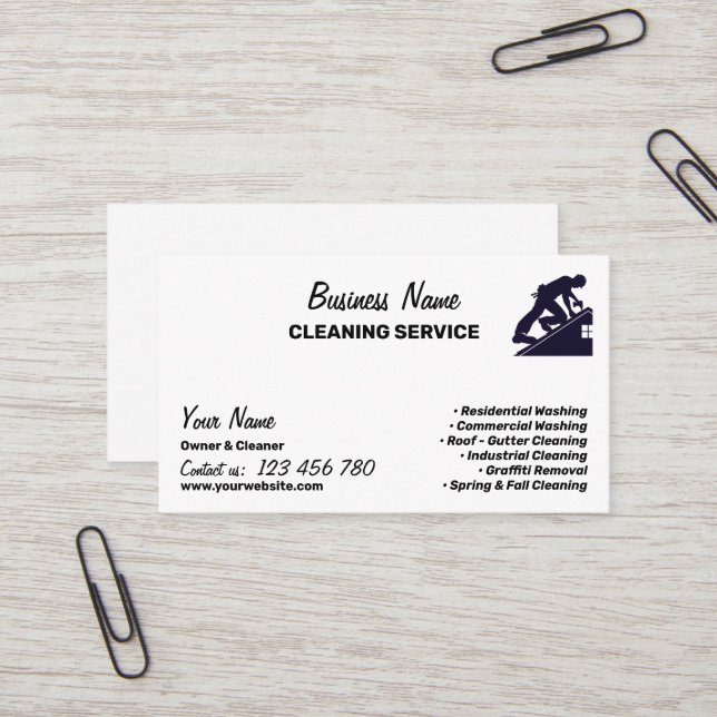 Tarjeta De Visita Branding For Pressure Washing Cleaning Business (Anverso/Reverso In Situ)