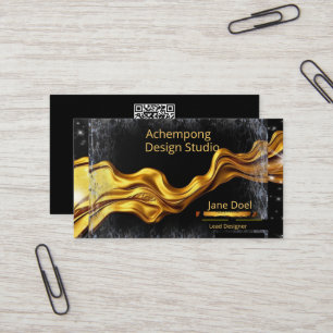 Tarjeta De Visita Brandying de lujo: Opulent Executive Gold Swirl
