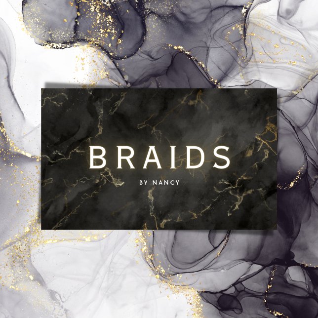 Tarjeta De Visita Brasidas De Mármol Negro Y Oro (Subido por el creador)