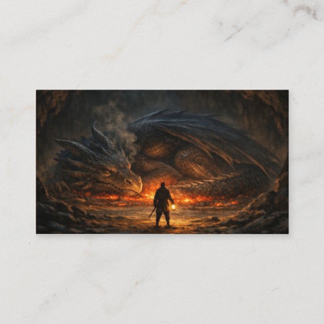 Tarjeta De Visita Brave Figure Before Sleeping Dragon  (Anverso)