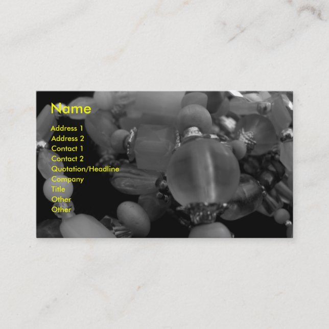 Tarjeta De Visita "Brazaletes enredados en negro" y blanco (Anverso)