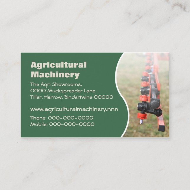 Tarjeta De Visita Brazo de rociadura de la cosecha agrícola (Anverso)