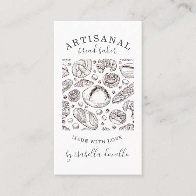 Tarjeta De Visita Bread Bakery Baker Business Card (Anverso)