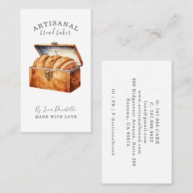 Tarjeta De Visita Bread Bakery Baker Business Card (Anverso / Reverso)