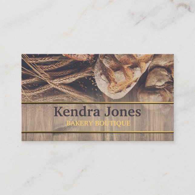 Tarjeta De Visita Bread Bakery Boutique Business Card (Anverso)