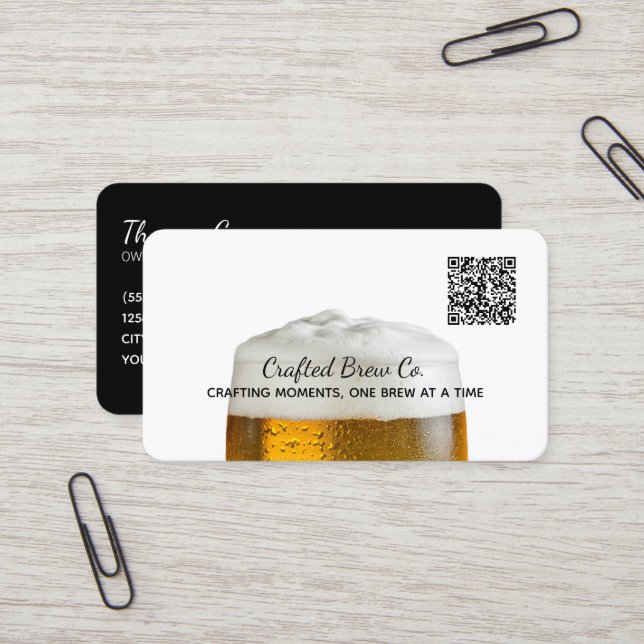 Tarjeta De Visita 🍻 Brewery Beer Personalizado QR (Anverso/Reverso In Situ)